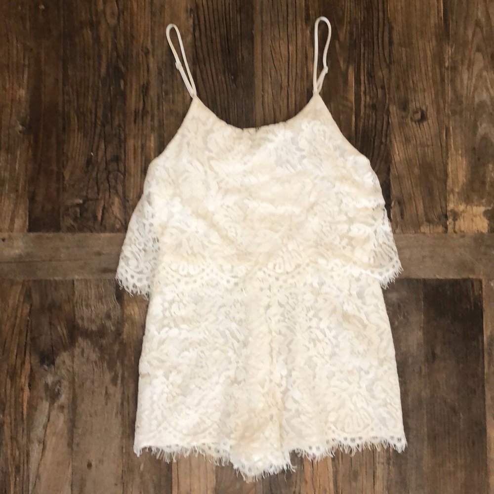 Romantic Crème Lace Romper